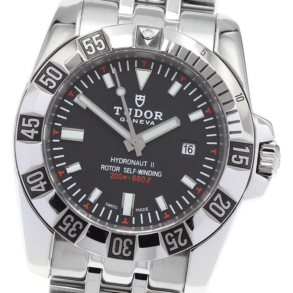 Tudor Hydro Note Ii 24030 Date Black Dial Automatic Ladies Watch891606